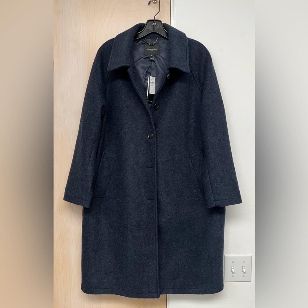 Elegant Navy Wool Coat